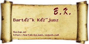 Barták Kájusz névjegykártya